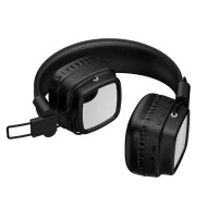 CASQUE SANS FIL BLUETOOTH HOCO W72 - OREILLETTES MIROIR INFINI LUMINEUX EFFET ABYSSAL - NOIR