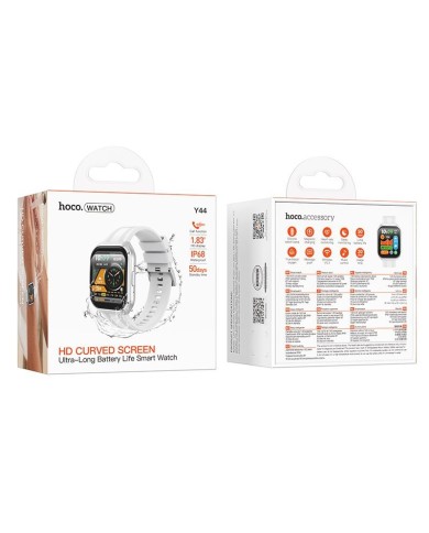 MONTRE CONNECTÉE SMARTWATCH HOCO Y44 - ÉCRAN 1.83" - ÉTANCHE IP68 - FONCTION D'APPEL - ARGENT