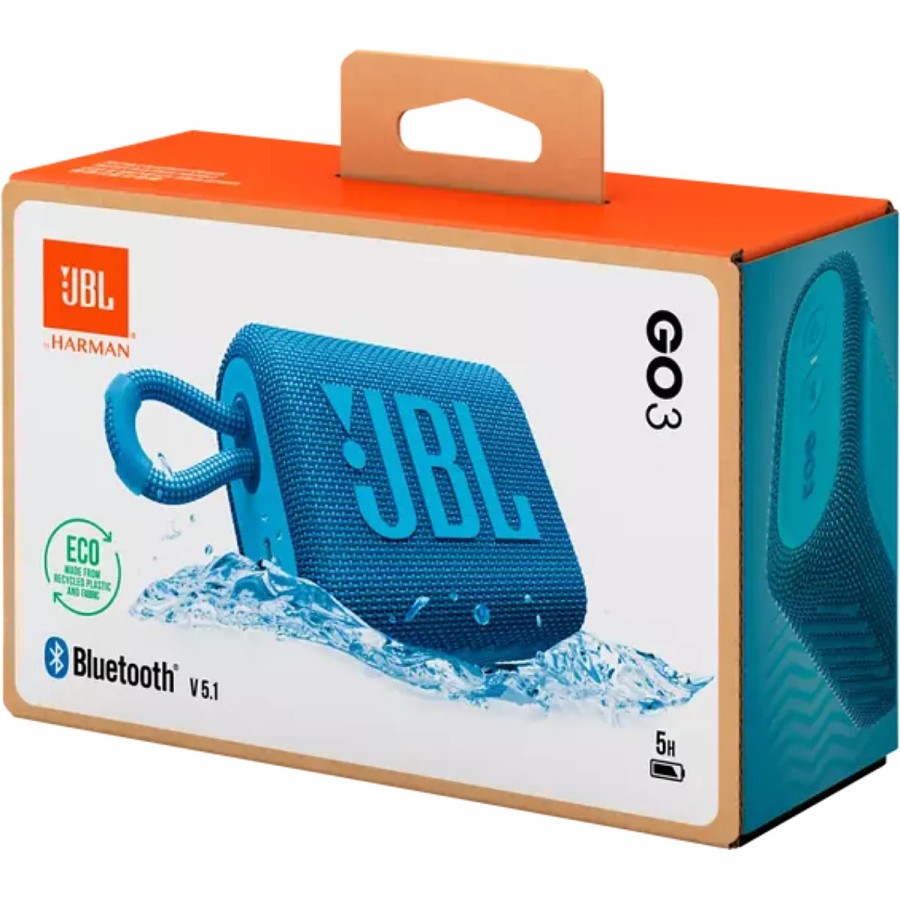 ENCEINTE PORTABLE BLUETOOTH JBL GO 3 ECO - 4.2W - ÉCO-RESPONSABLE - BLEU