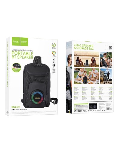 ENCEINTE PORTABLE BLUETOOTH HOCO HC42 - 8W - 6L - DESIGN SAC À DOS - NOIR