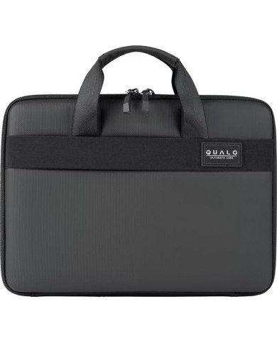 HOUSSE MATELASSÉE POUR ORDINATEUR PORTABLE 13.3" AVEC POIGNÉE QUALO - NOIR - QPL-SU-01