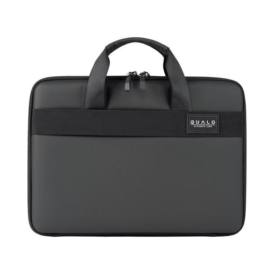 HOUSSE MATELASSÉE POUR ORDINATEUR PORTABLE 13.3" AVEC POIGNÉE QUALO - NOIR - QPL-SU-01