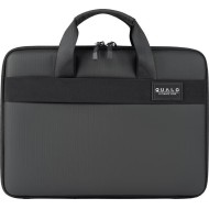 HOUSSE MATELASSÉE POUR ORDINATEUR PORTABLE 13.3" AVEC POIGNÉE QUALO - NOIR - QPL-SU-01
