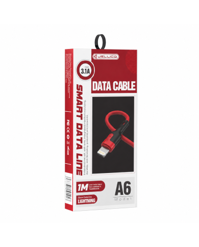 CÂBLE USB-A VERS LIGHTNING - JELLICO A6 - 3.1A 1M ROUGE