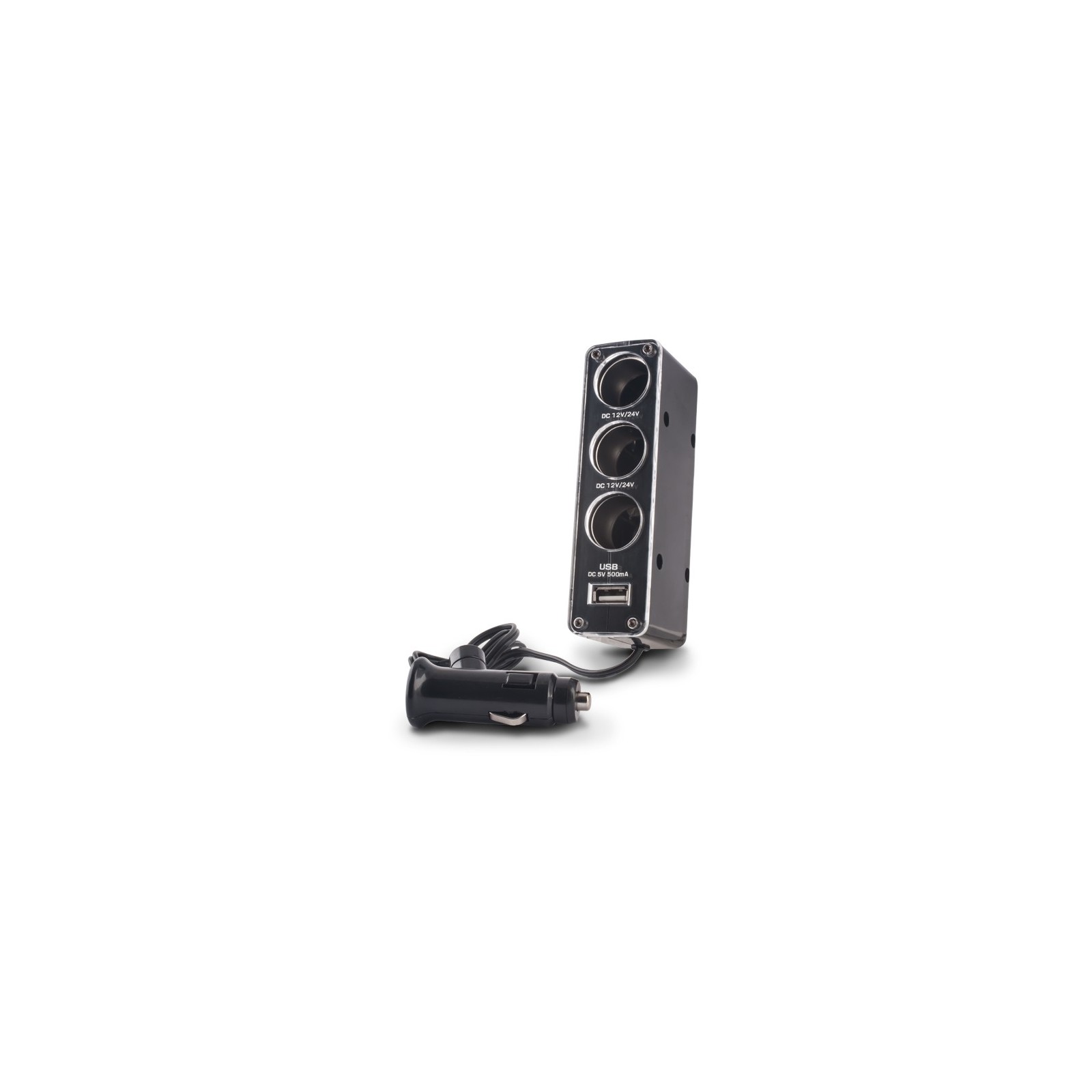 Répartiteur Allume-Cigare Forever CSS-03 - 3-en-1 avec Câble USB - Noir
