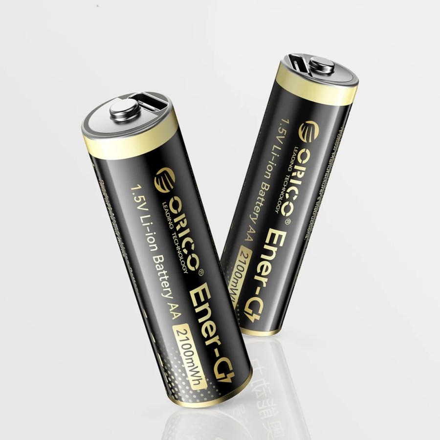 Pack de 2 Piles Rechargeables AA Lithium-Ion 1,5V avec Port USB-C 2100mWh