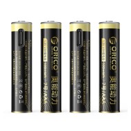 Lot de 4 Piles Rechargeables AAA Orico Ener-G EG7C Lithium-Ion 1,5V avec Port USB-C 500mWh