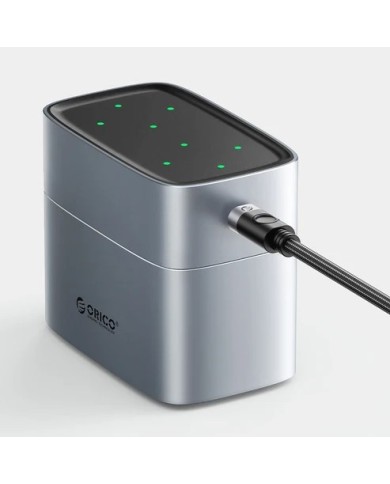 Chargeur de Piles AA au Lithium ORICO EV8 avec Fonction de Stockage - Argent