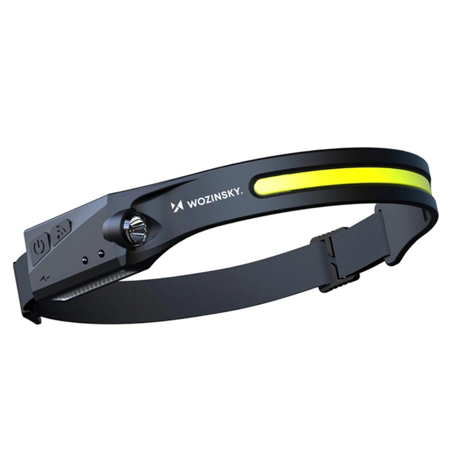 Lampe Frontale LED Wozinsky WLC-1200 350lm CREE IPX4 avec Capteur de Mouvement - Noir