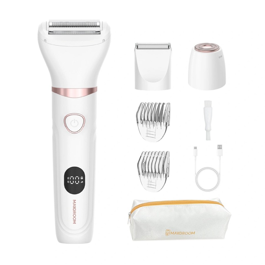 Tondeuse visage et corps 3-en-1 pour femme MAXGROOM JK-105 - Blanc
