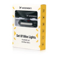 Kit d'Éclairage Vélo Avant (400 lm) et Arrière USB-C Wozinsky WSBLB2 - Noir