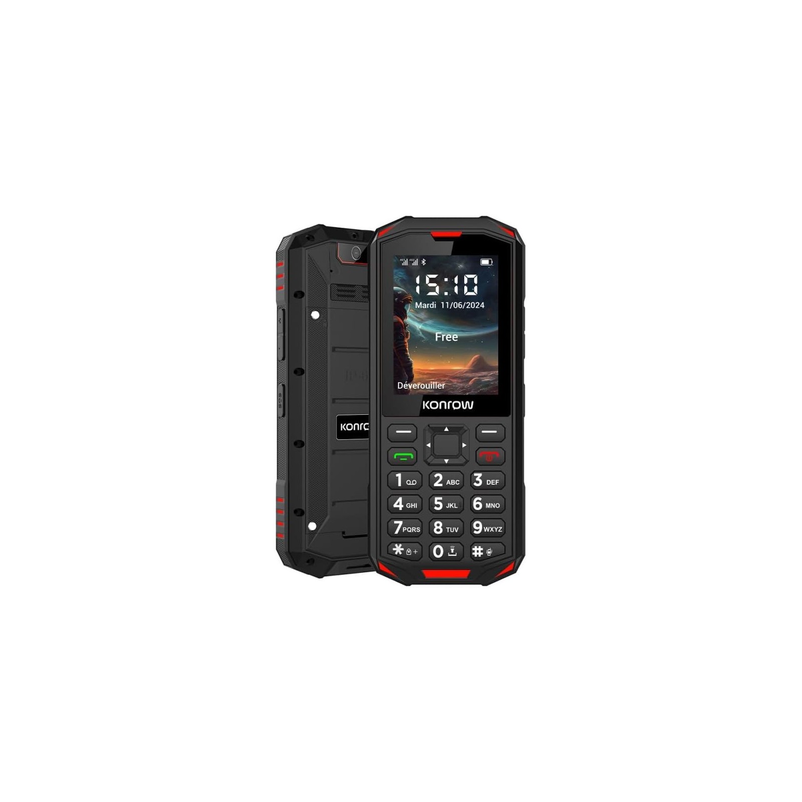 Téléphone GSM Konrow Stone Next 4G - Double SIM - Noir