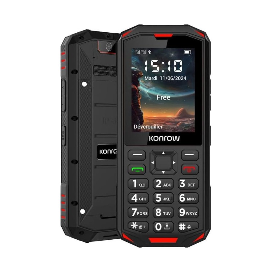 Téléphone GSM Konrow Stone Next 4G - Double SIM - Noir