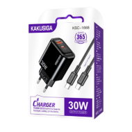 Chargeur Secteur Kakusiga KSC-1668 - PD 30W / QC 3.0 + Câble USB Type-C - Noir