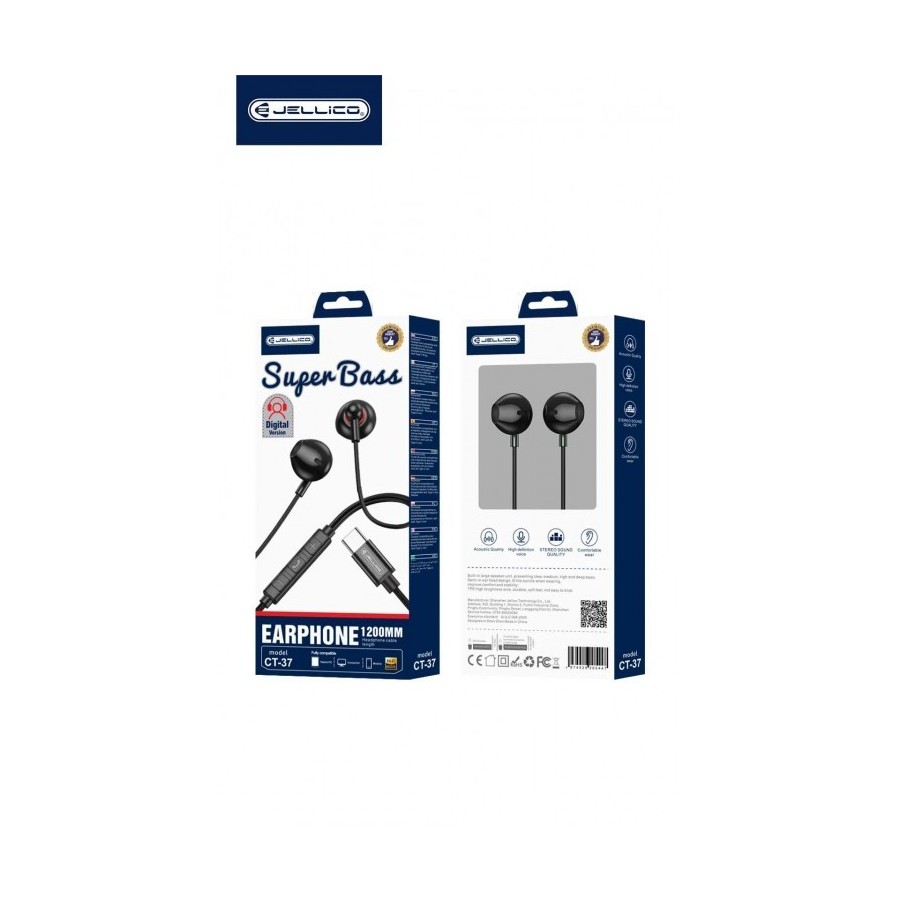 Écouteurs Filaire USB Type-C - 1,2m - Modèle CT-37