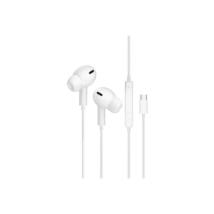 ÉCOUTEURS FILAIRES + TÉLÉCOMMANDE + MICRO - JELLICO EP3A - USB-C - 1.2M BLANC
