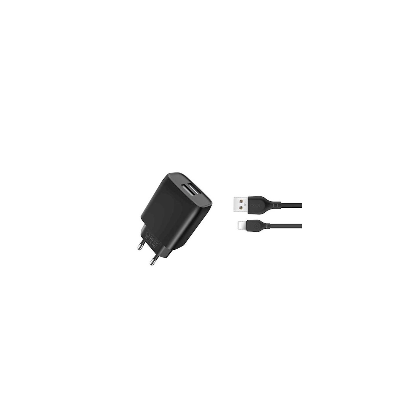XO-L57 - PACK CHARGEUR SECTEUR UNIVERSEL 2.4A + CÂBLE LIGHTNING (IPHONE / IPAD) 1M NOIR