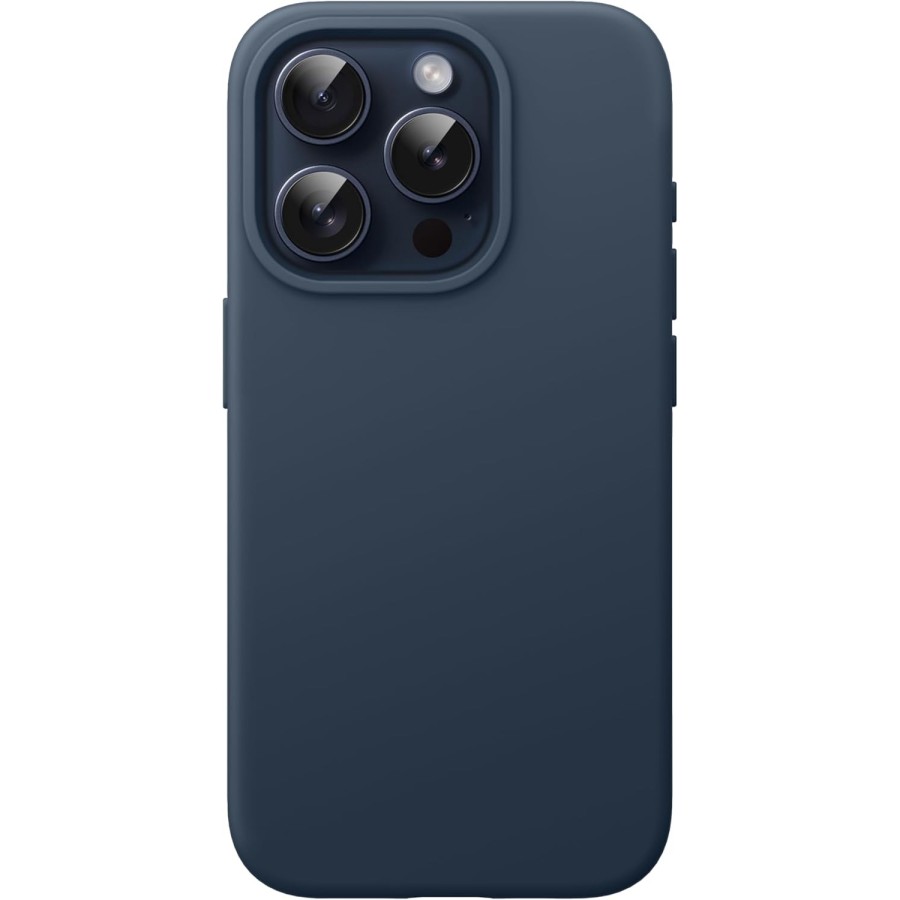 COQUE EN SILICONE POUR IPHONE 15 PRO MAX - BLEU FONCÉ