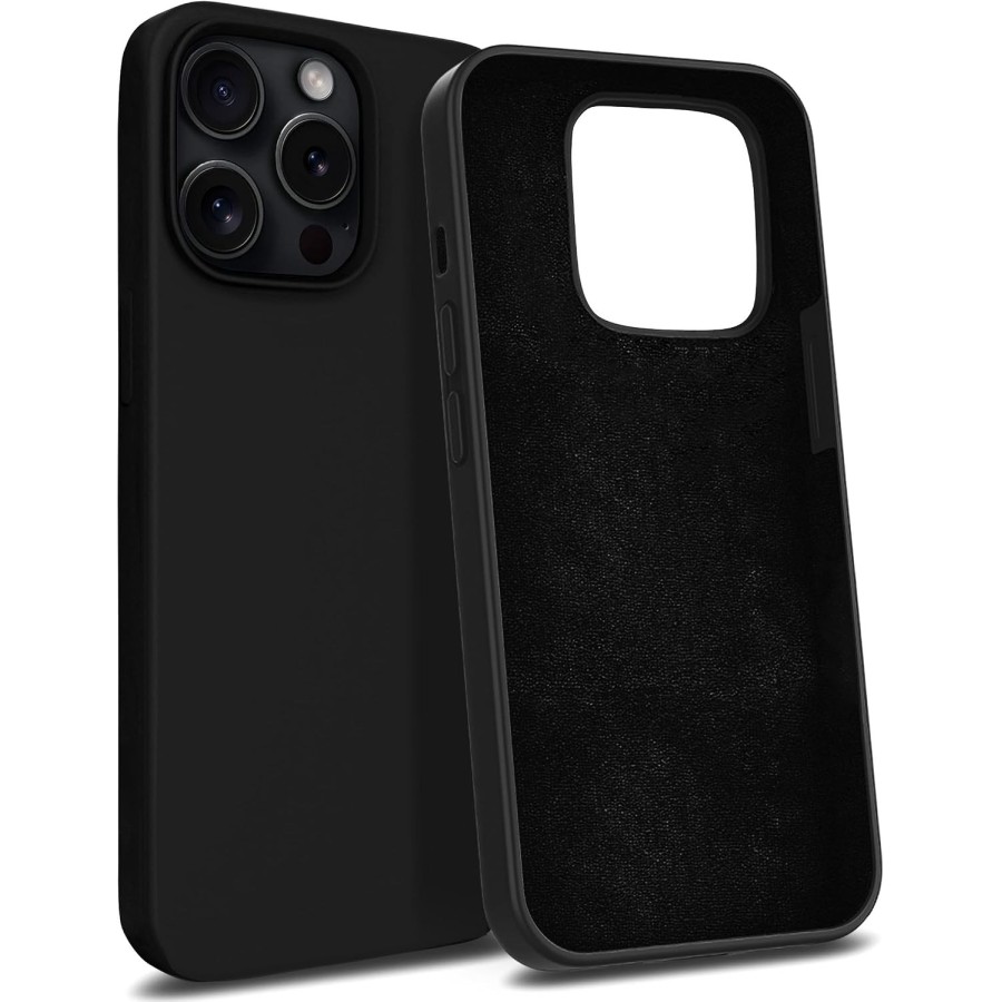 COQUE EN SILICONE POUR IPHONE 15 PRO - NOIR