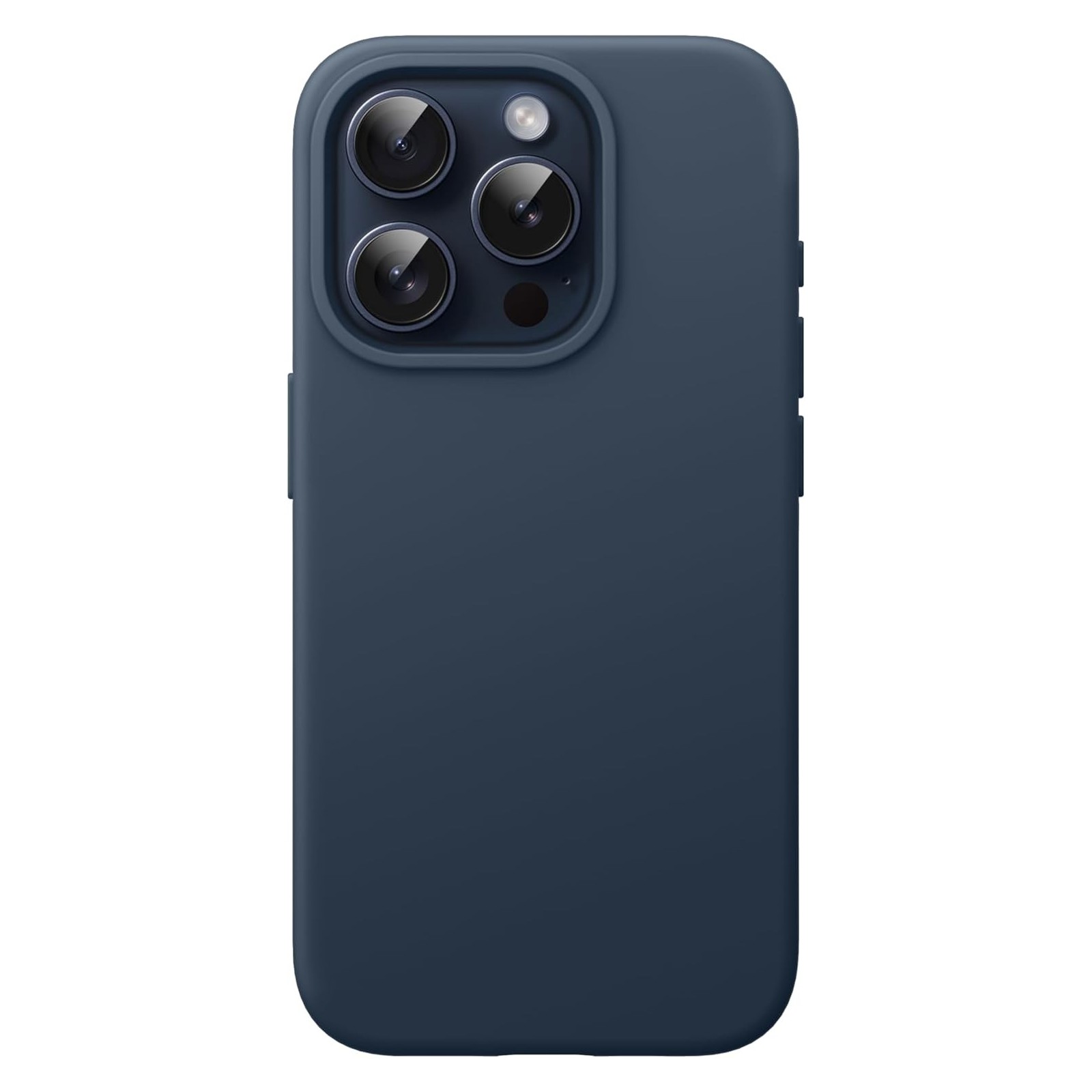 COQUE EN SILICONE POUR IPHONE 15 PRO - BLEU FONCÉ