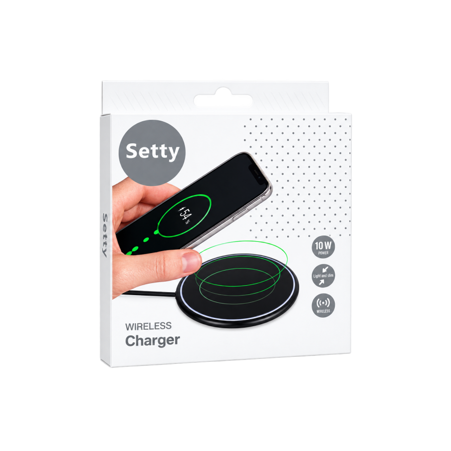 STATION DE RECHARGE SANS FIL INDUCTION SETTY - 10W NOIR