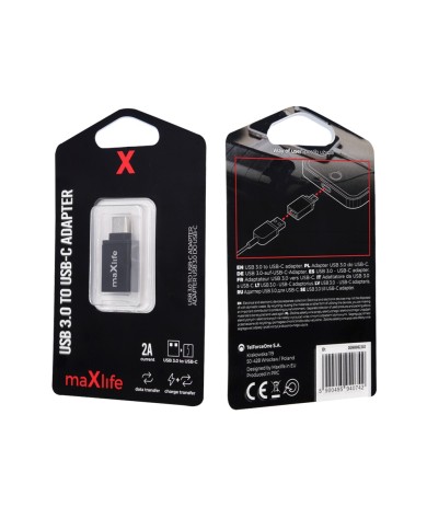 ADAPTATEUR USB-C USB 3.0 MAXLIFE MXAD-01 CONVERTISSEUR OTG GRIS