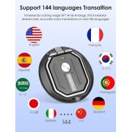 MOSSTALK PRO AI TRANSLATOR RECORDER 140+ LANGUAGES MAGNETIC 5-IN-1 SMART DEVICE - GRIS