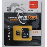 Carte mémoire microSD Imro Card + adaptateur SD - 128 Go Noir