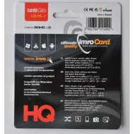 Carte mémoire microSD Imro Card + adaptateur SD - 128 Go Noir