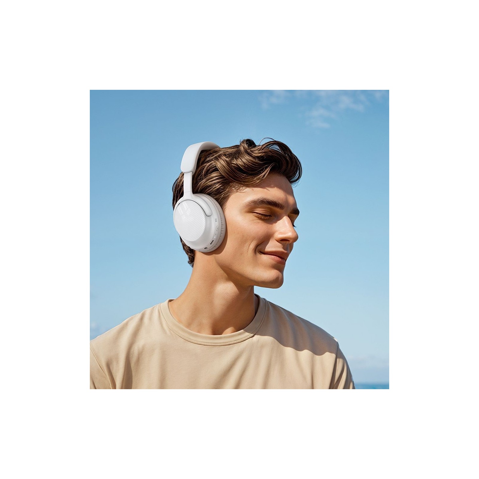 CASQUE SANS FIL BLUETOOTH - HOCO W53 - BLANC BRUME