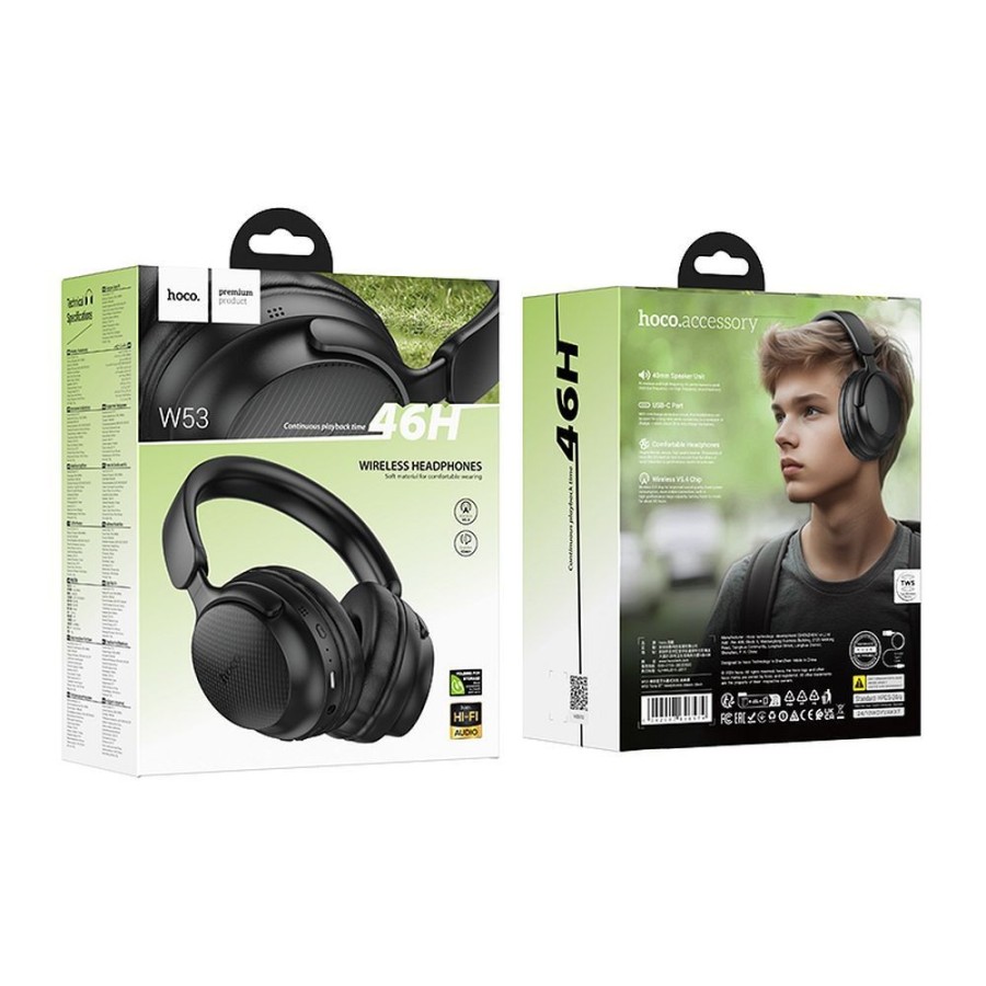 CASQUE SANS FIL BLUETOOTH - HOCO W53 - NOIR