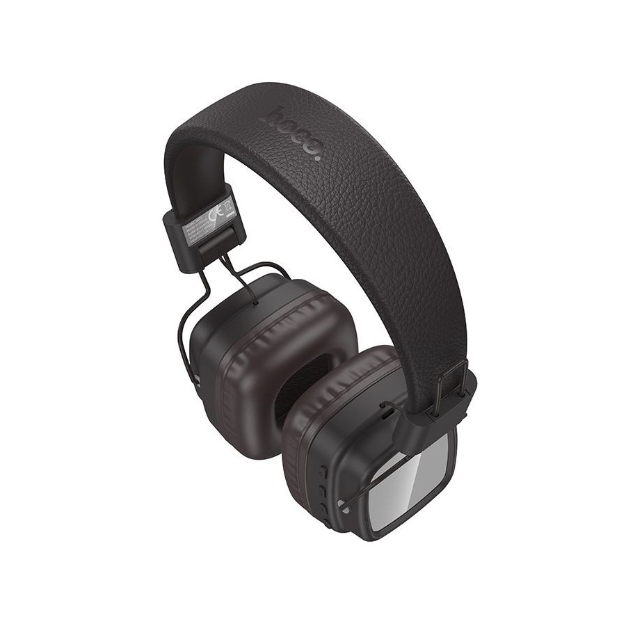 CASQUE SANS FIL BLUETOOTH HOCO W72 - OREILLETTES MIROIR INFINI LUMINEUX EFFET ABYSSAL - MARRON