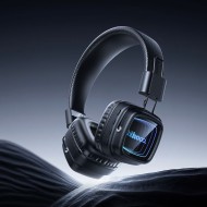 CASQUE SANS FIL BLUETOOTH HOCO W72 - OREILLETTES MIROIR INFINI LUMINEUX EFFET ABYSSAL - NOIR