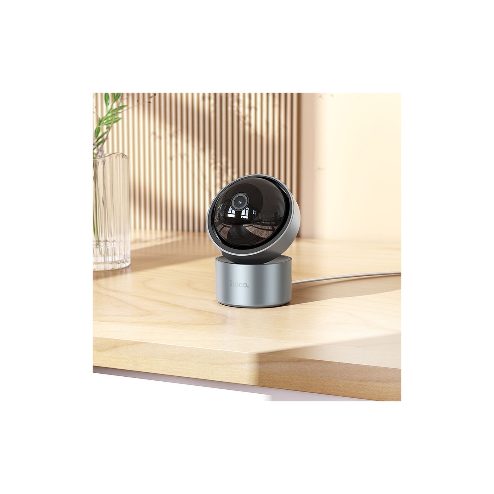 Caméra de surveillance intérieure PTZ Hoco D5 - HD - Gris