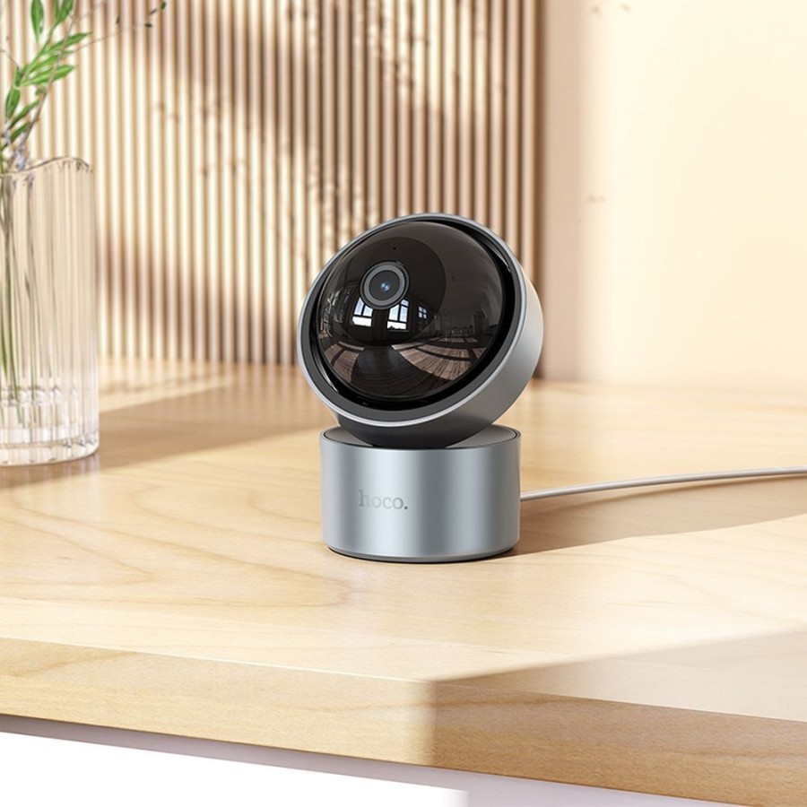 Caméra de surveillance intérieure PTZ Hoco D5 - HD - Gris