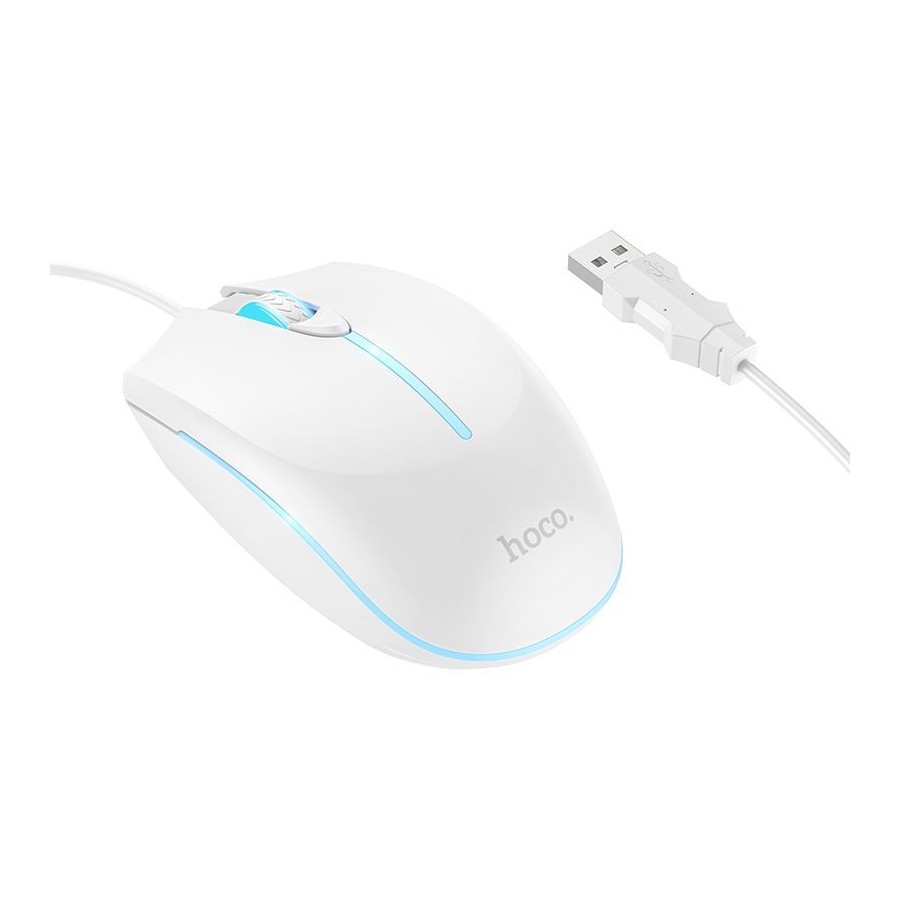SOURIS GAMER FILAIRE HOCO GM37 - 2400 DPI - USB-A - BLANC