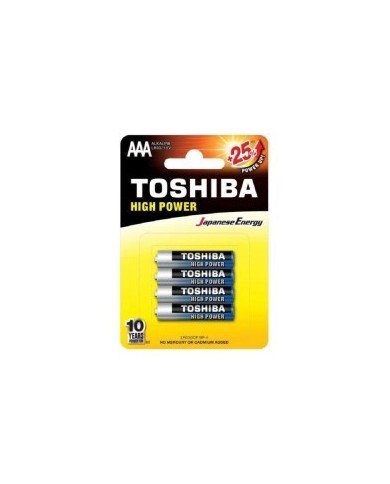 LOT DE 4 PILES ALCALINES AAA (R3) - TOSHIBA HIGH POWER