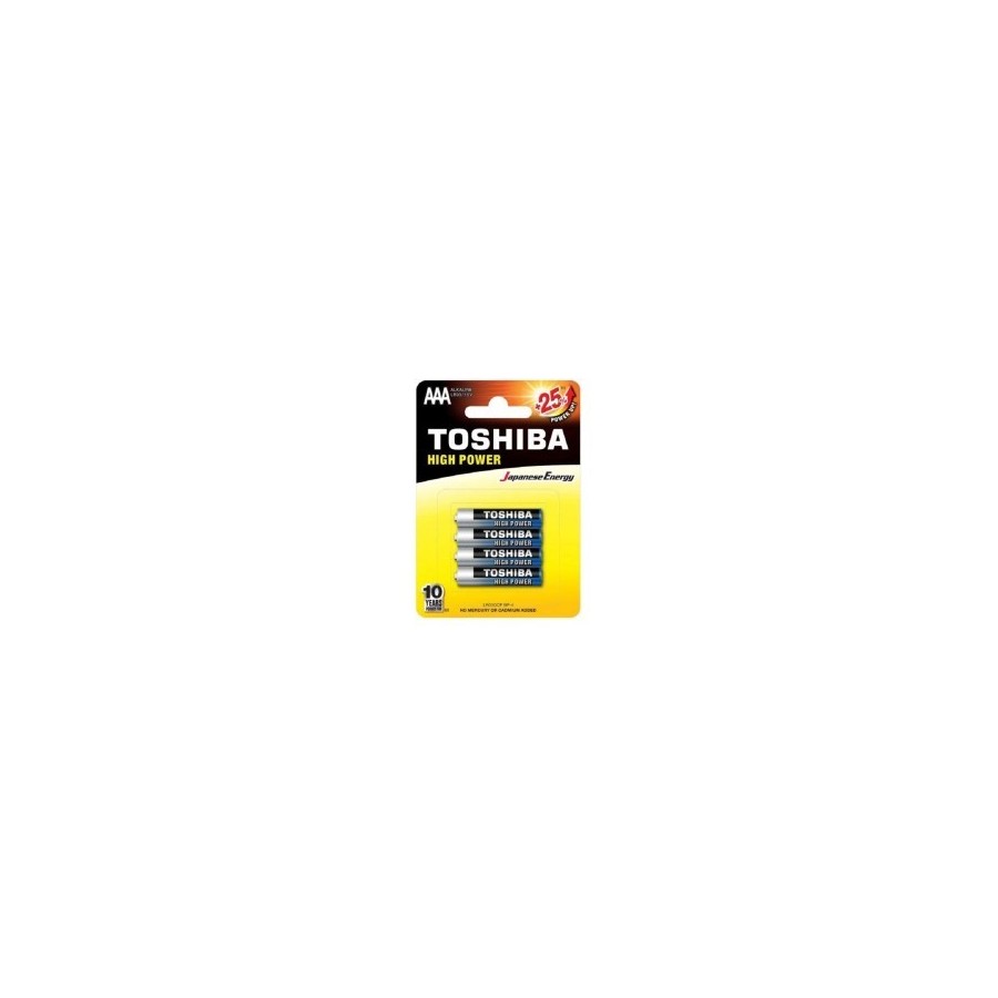 LOT DE 4 PILES ALCALINES AAA (R3) - TOSHIBA HIGH POWER
