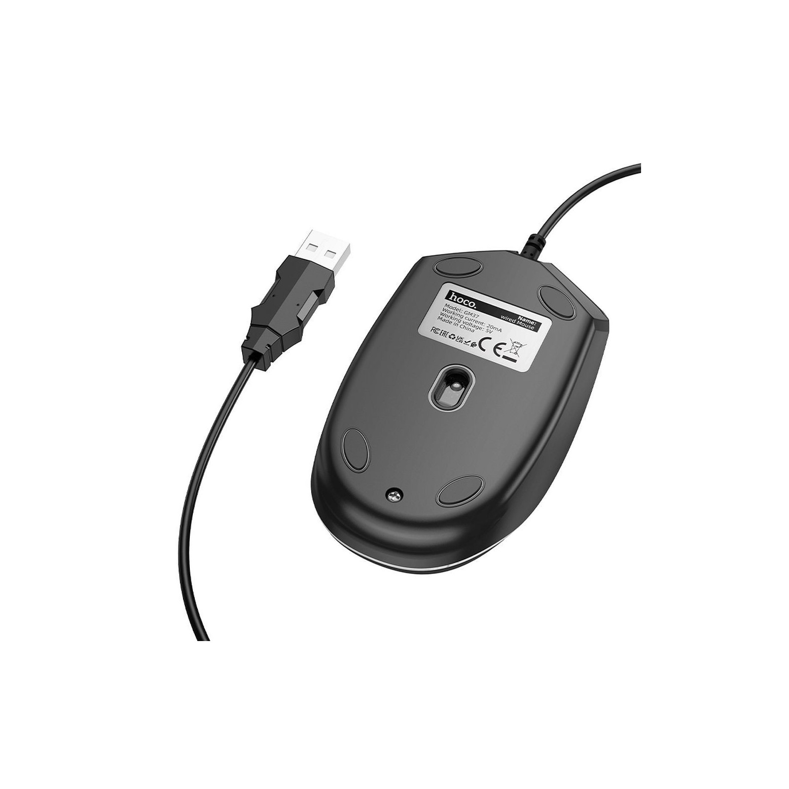 SOURIS GAMER FILAIRE HOCO GM37 - 2400 DPI - USB-A - NOIR