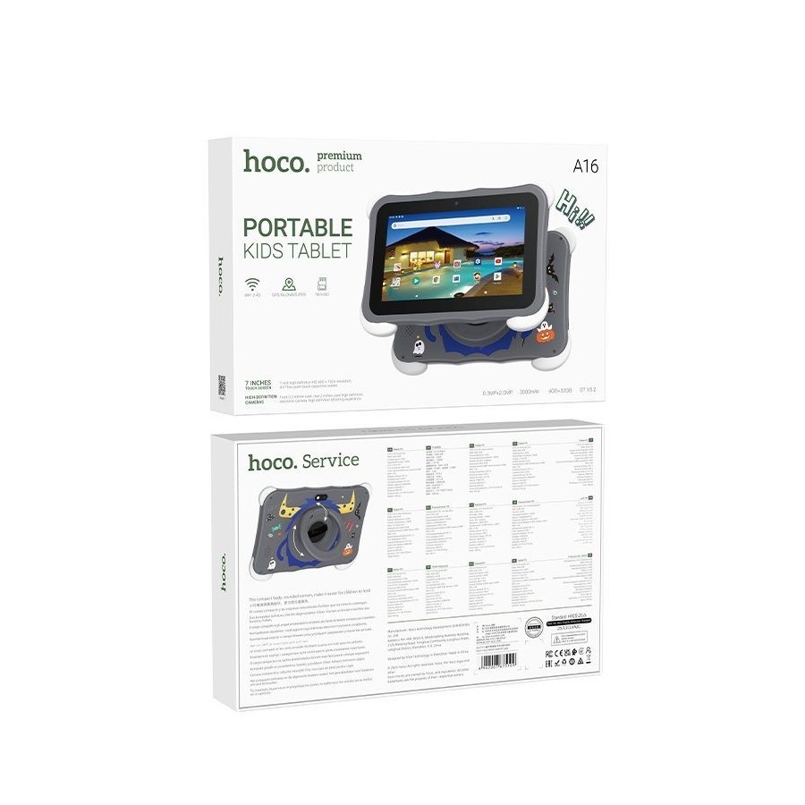 TABLETTE ENFANT HOCO A16 - ÉCRAN 7.0" + 4 Go RAM + 32 Go + Android 12 + WiFi - GRIS