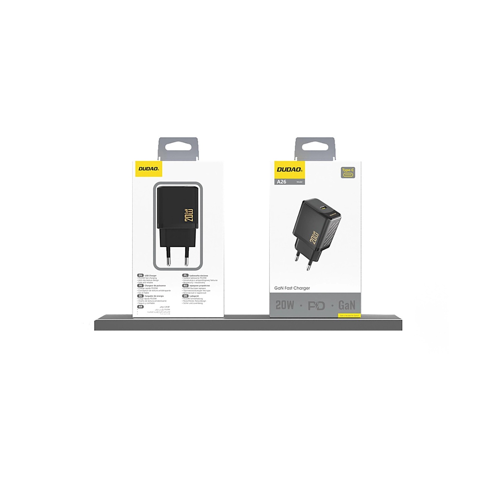 Chargeur Secteur USB-C Dudao A26 PD20W GaN - Noir