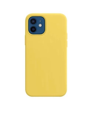 COQUE EN SILICONE  POUR IPHONE 12 MINI - JAUNE
