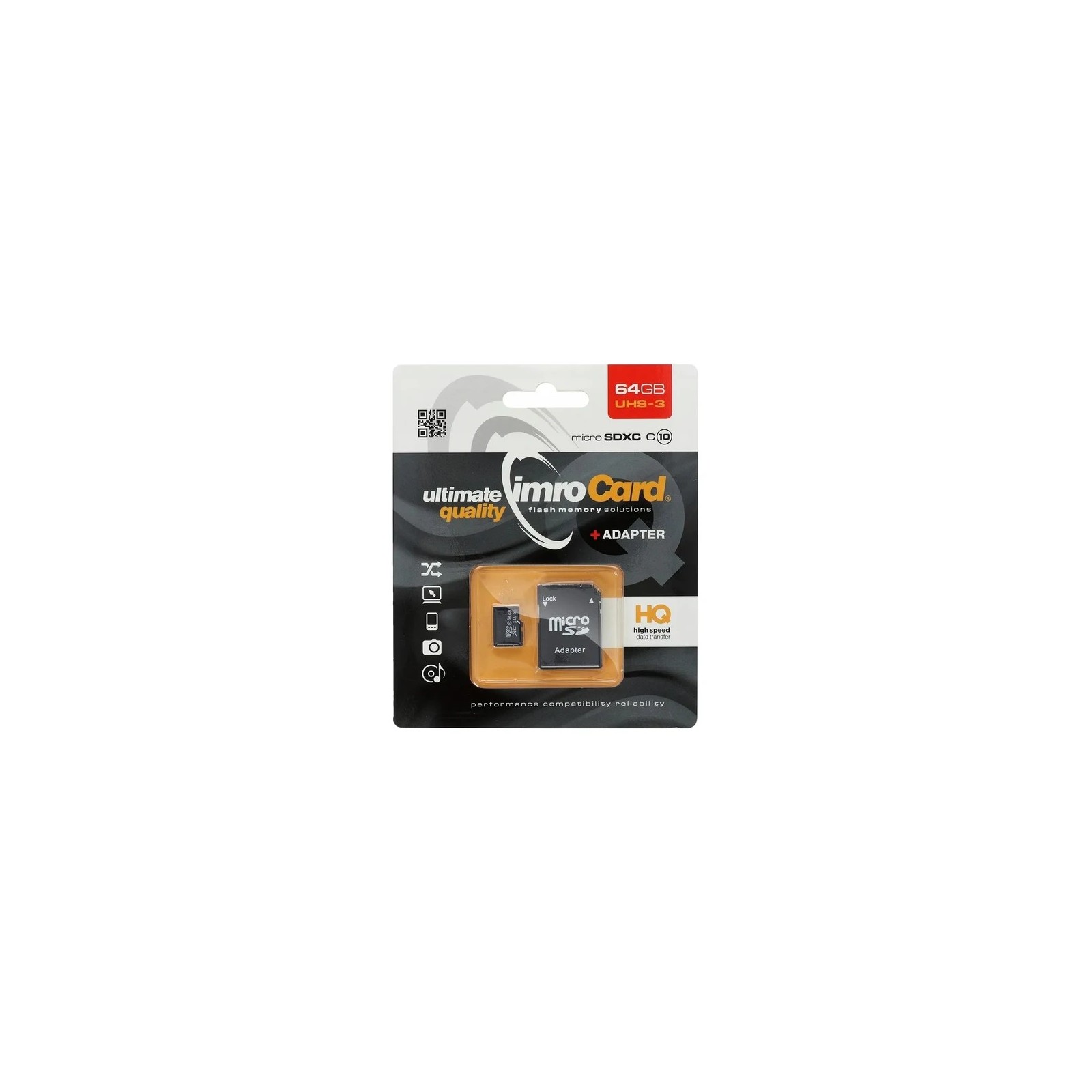 CARTE MEMOIRE MICRO-SDHC IMROCARD CLASS 10 64GO NOIR