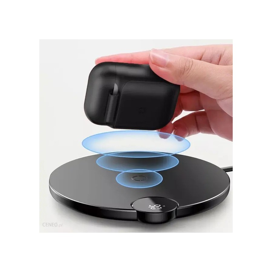 BOÎTIER DE PROTECTION EN SILICONE AVEC FONCTION DE CHARGE SANS FIL BASEUS POUR AIRPODS (WIAPPOD-01) - NOIR