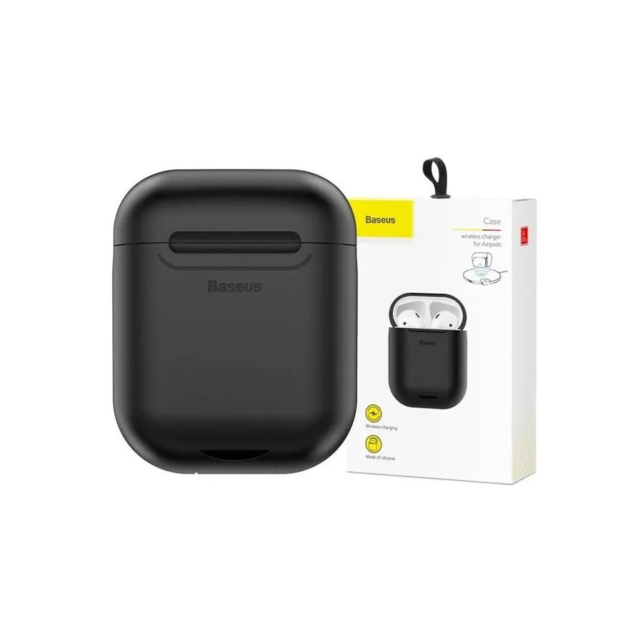 BOÎTIER DE PROTECTION EN SILICONE AVEC FONCTION DE CHARGE SANS FIL BASEUS POUR AIRPODS (WIAPPOD-01) - NOIR