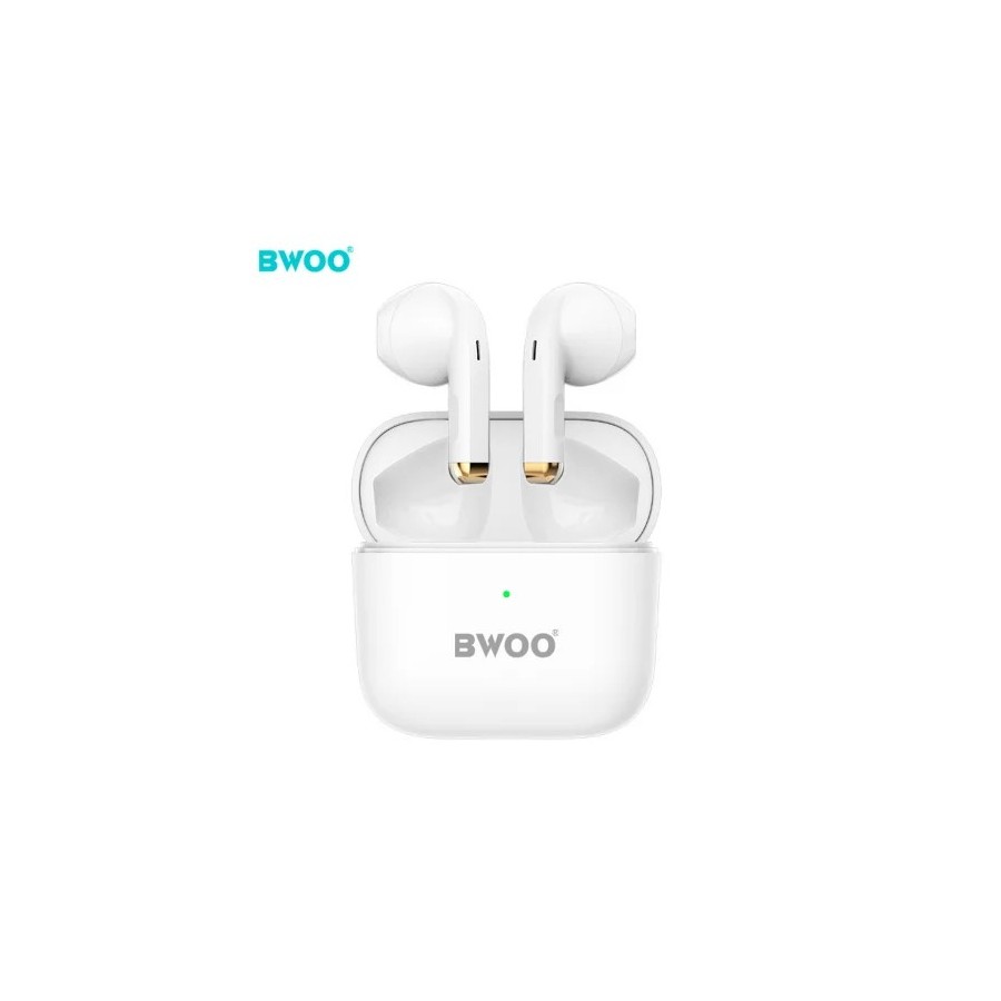 ÉCOUTEURS BLUETOOTH TWS BWOO BW66 AVEC BOÎTIER DE CHARGE - BLANC