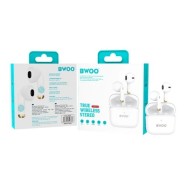 ÉCOUTEURS BLUETOOTH TWS BWOO BW66 AVEC BOÎTIER DE CHARGE - BLANC