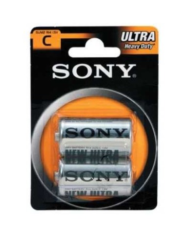 LOT DE 2 PILES SONY C R14 ULTRA HEAVY DUTY CARBONE-ZINC 1.5V