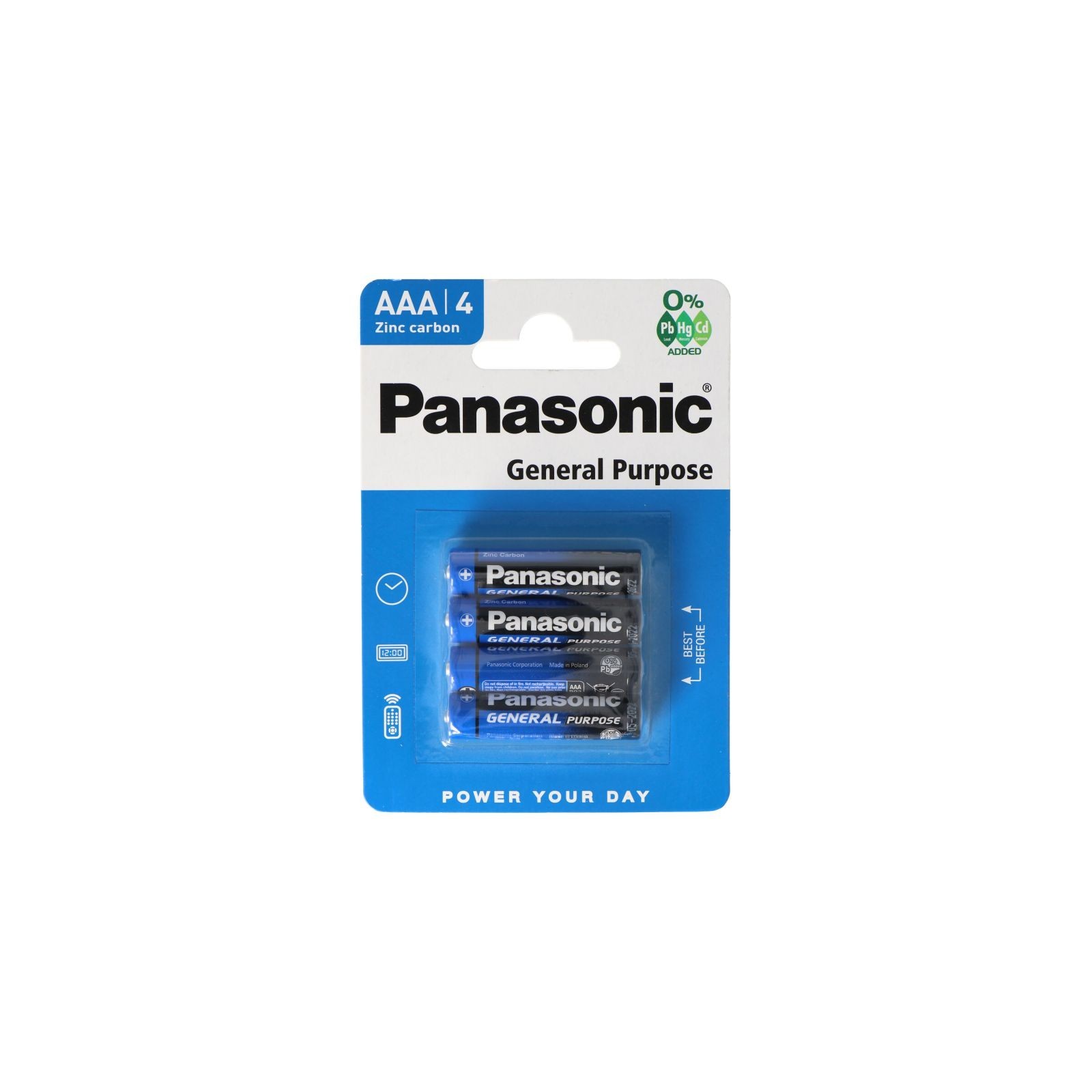 BLISTER DE 4 PILES PANASONIC GENERAL PURPOSE AAA R03 (R03BE 4BP)