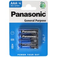 BLISTER DE 4 PILES PANASONIC GENERAL PURPOSE AAA R03 (R03BE 4BP)